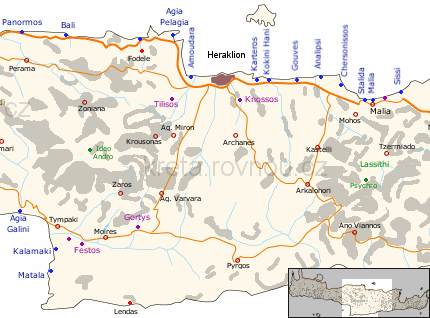 mapka centrální Kréty
